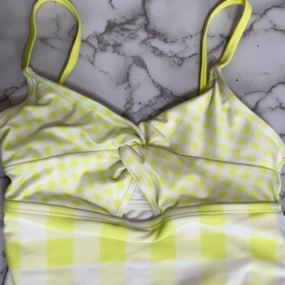 Cat & Jack Girls Gingham Check One-Piece Bathing Suit Swimsuit Size S - M - Picture 5 of 11